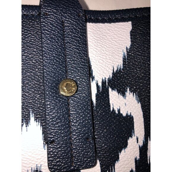 C Wonder Bag Ikat Navy Blue White Large Tote Christian Siriano Vegan Leather - Picture 7 of 8